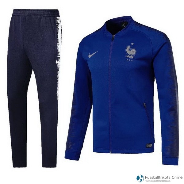Frankreich Trainingsanzüge 2018 Blau Marine Blau Fussballtrikots Günstig